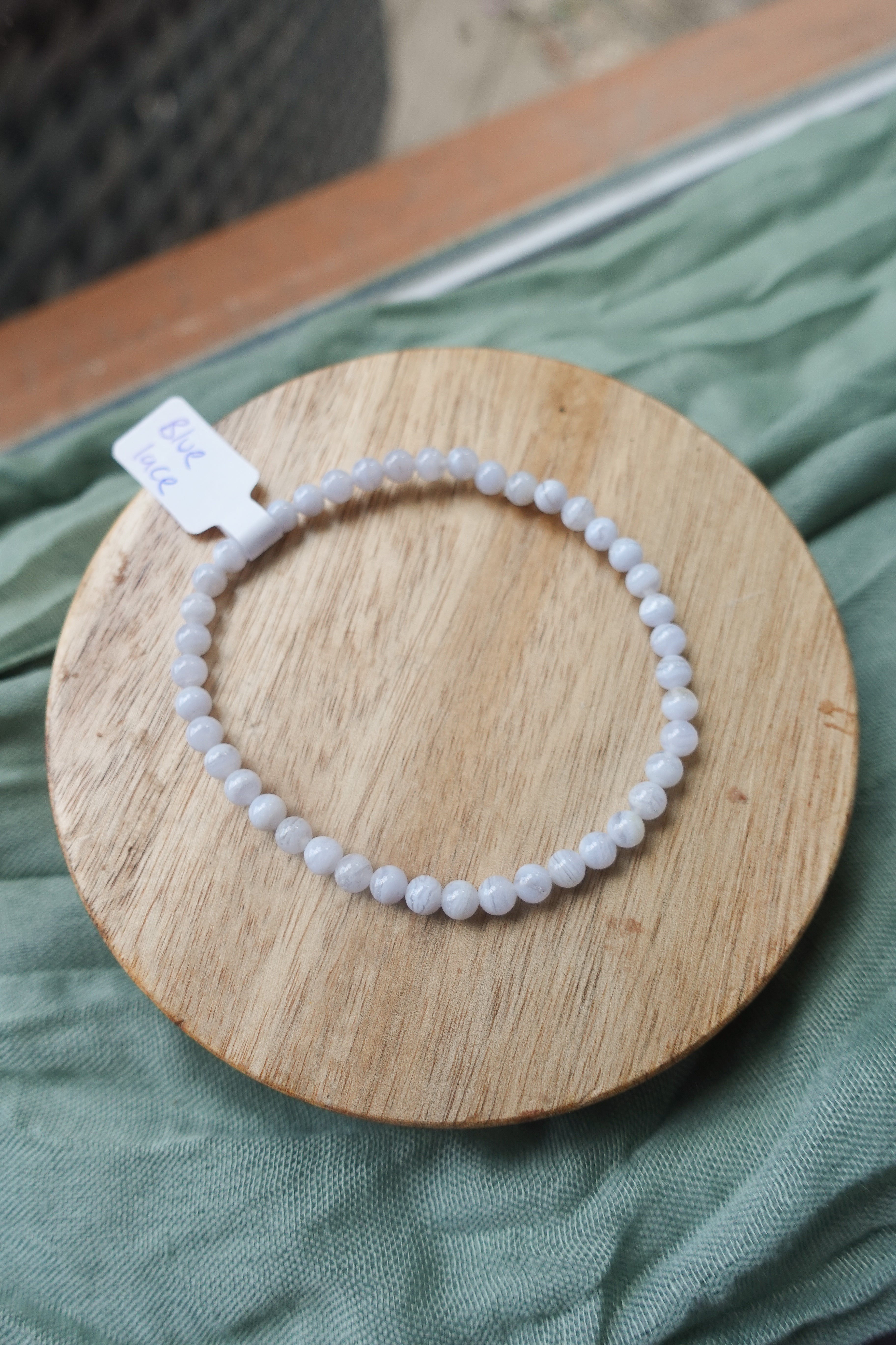 Blue Lace Agate 4mm Bracelet