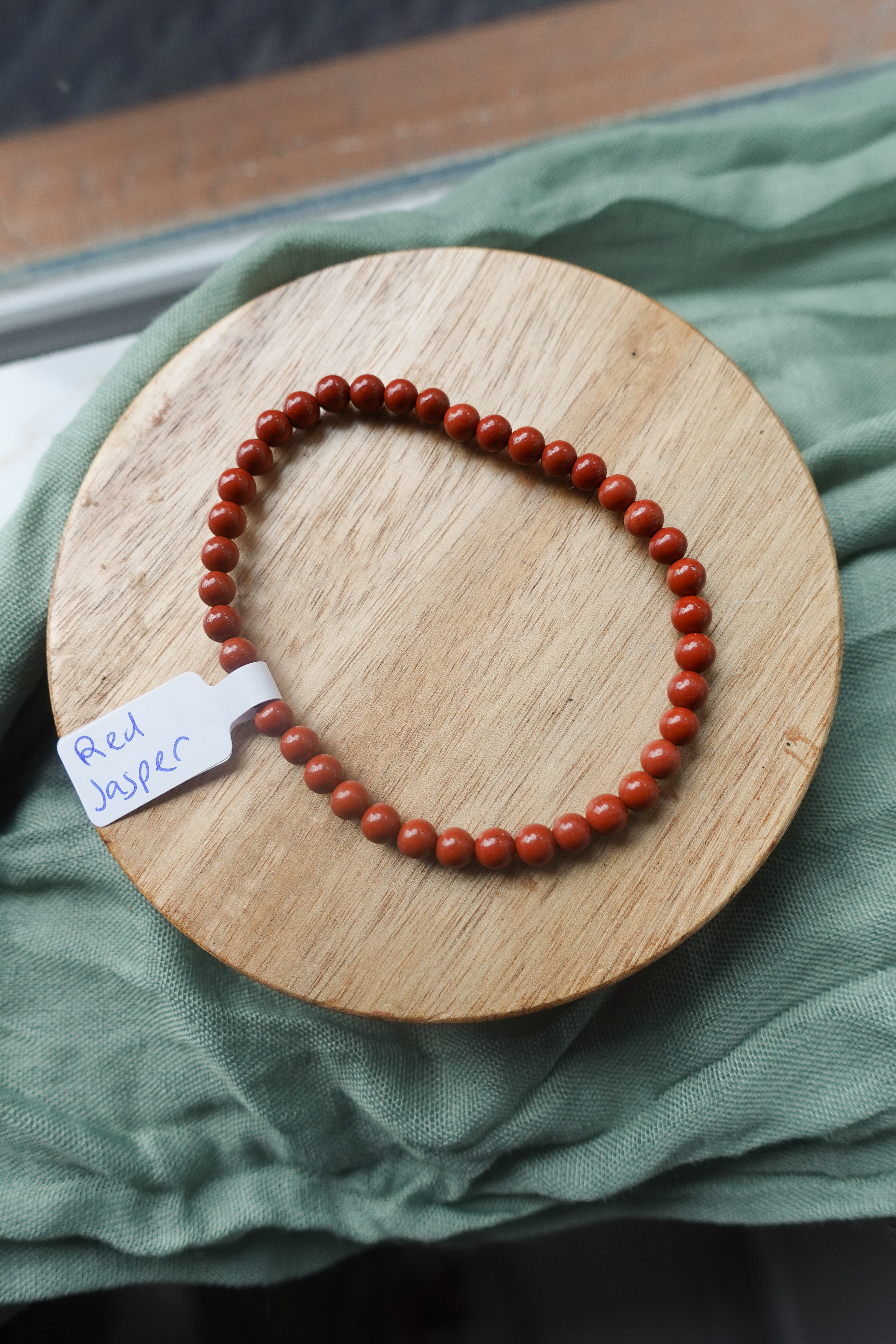 Solid Red Jasper 4mm Bracelet