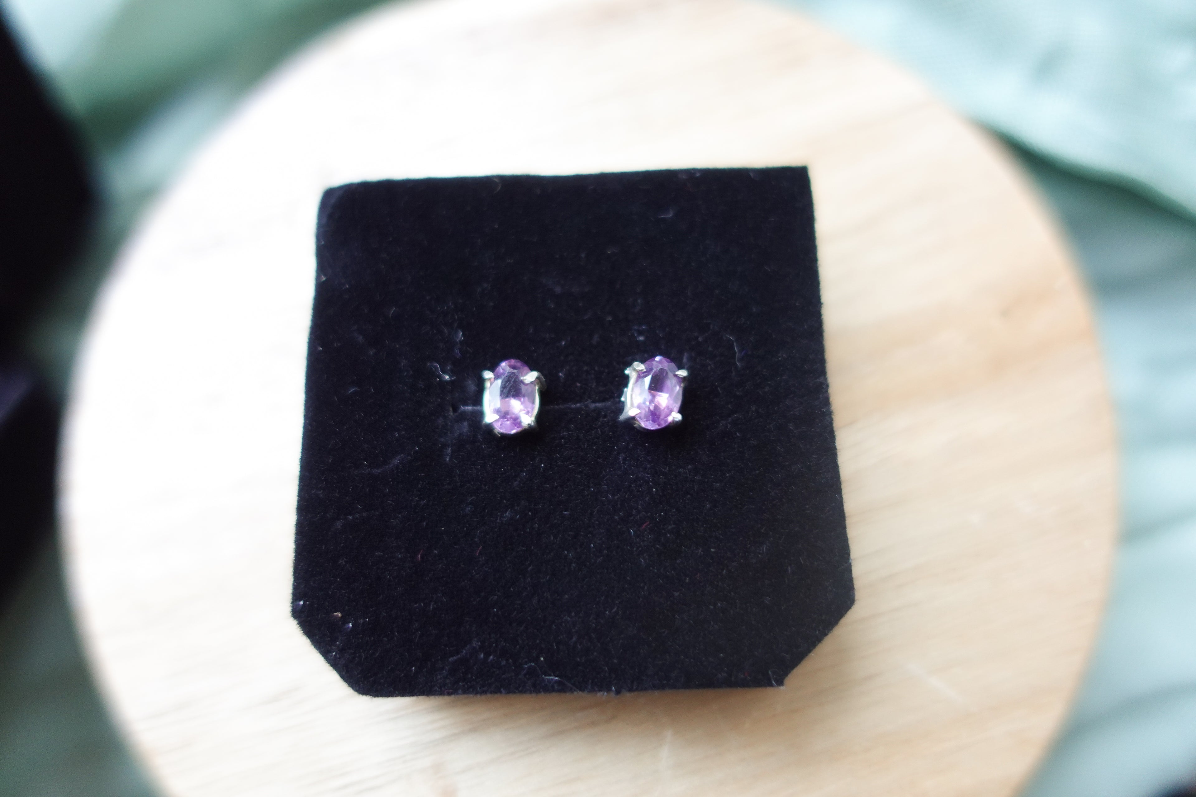 Amethyst Studs- Stirling Silver