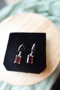 Garnet Earing - Stirling Silver