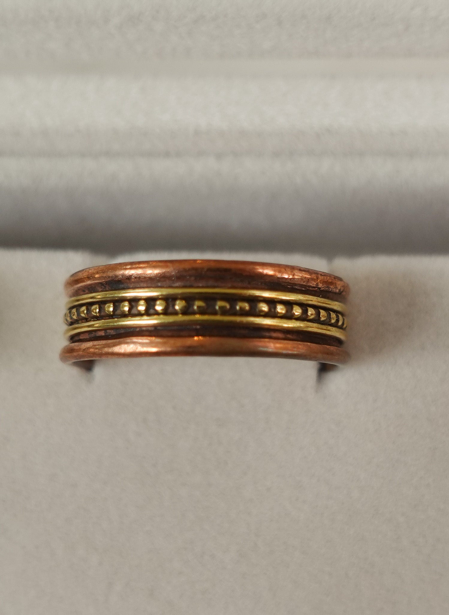Copper Ring Large - Dots