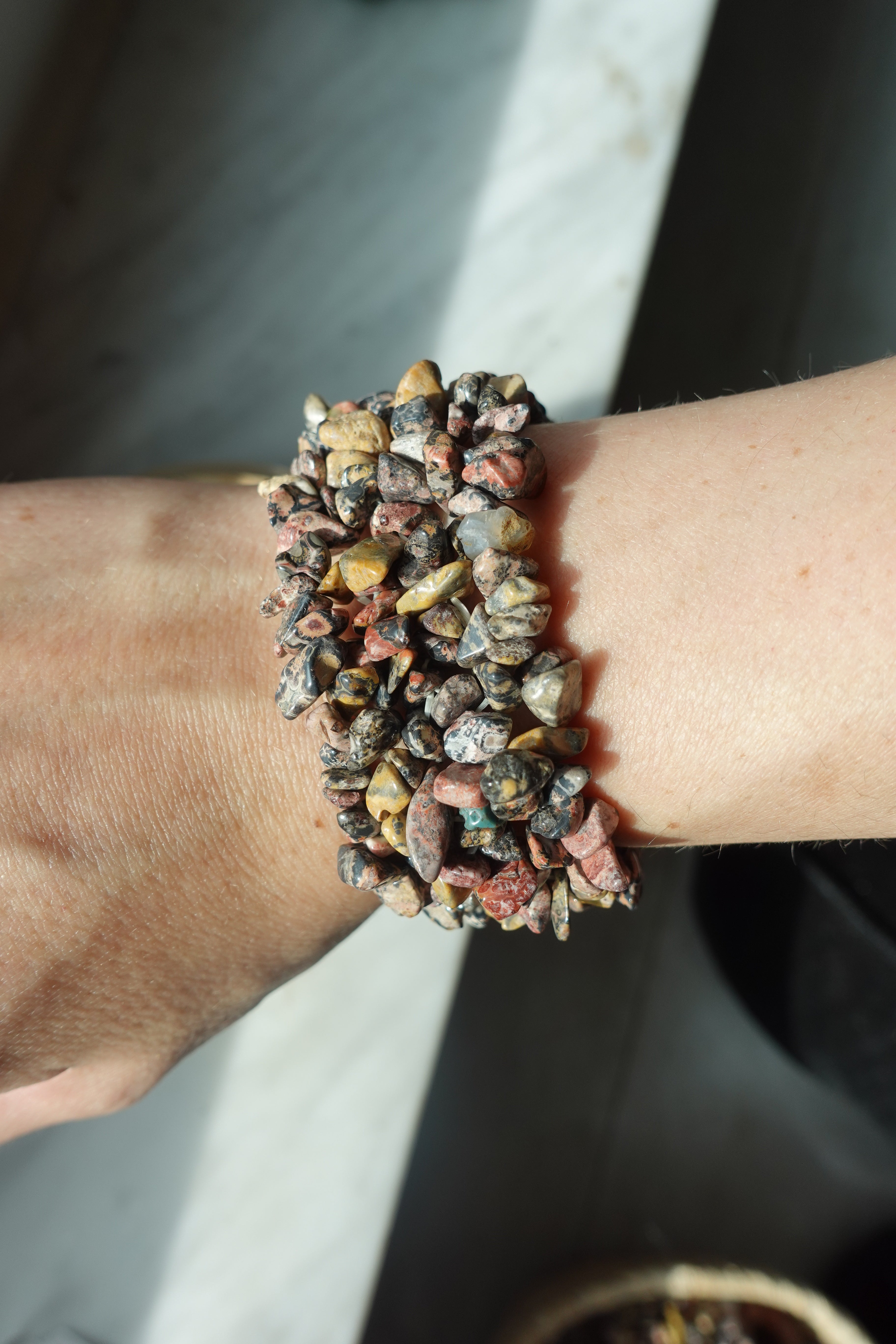 Leopard Skin Raw Bracelet L