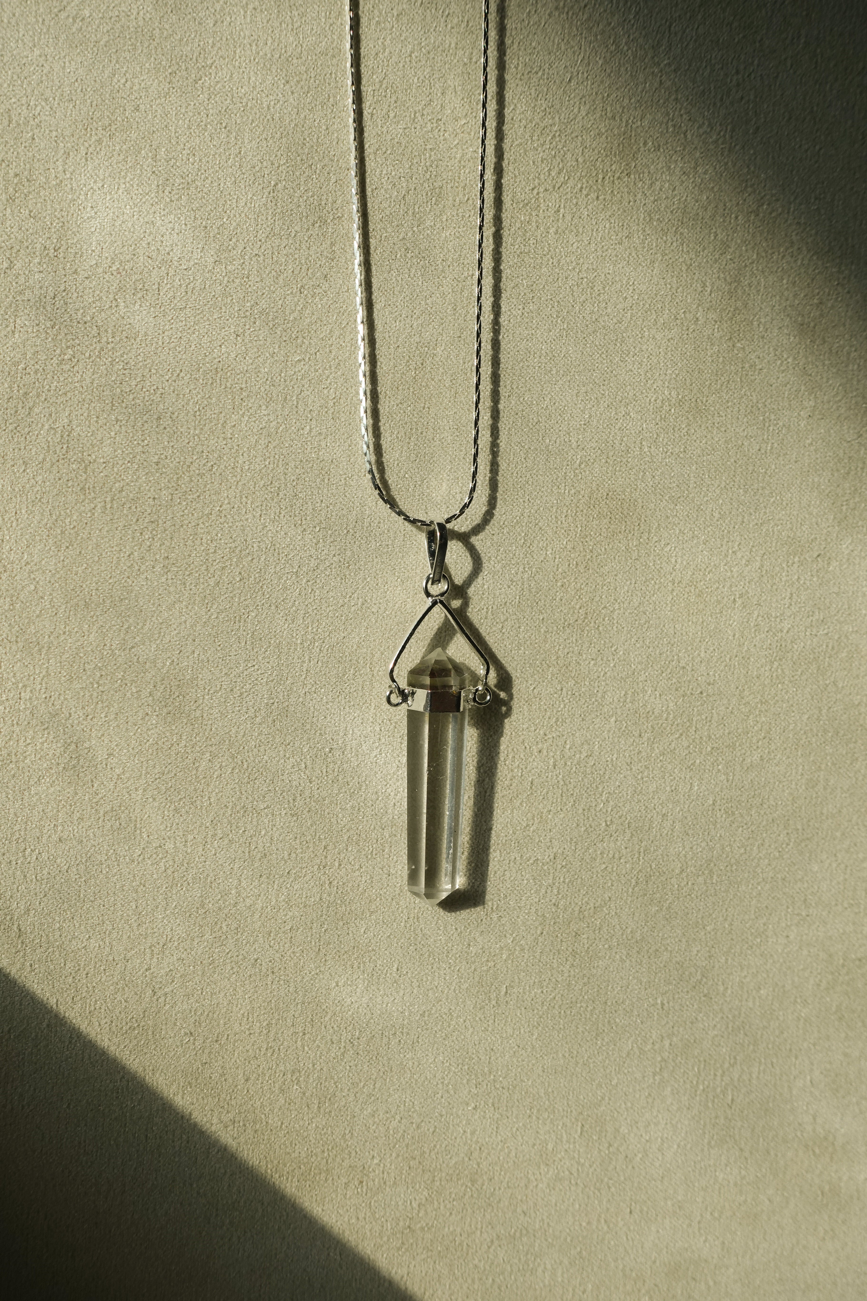 Clear Quartz Points Necklace 24 inch