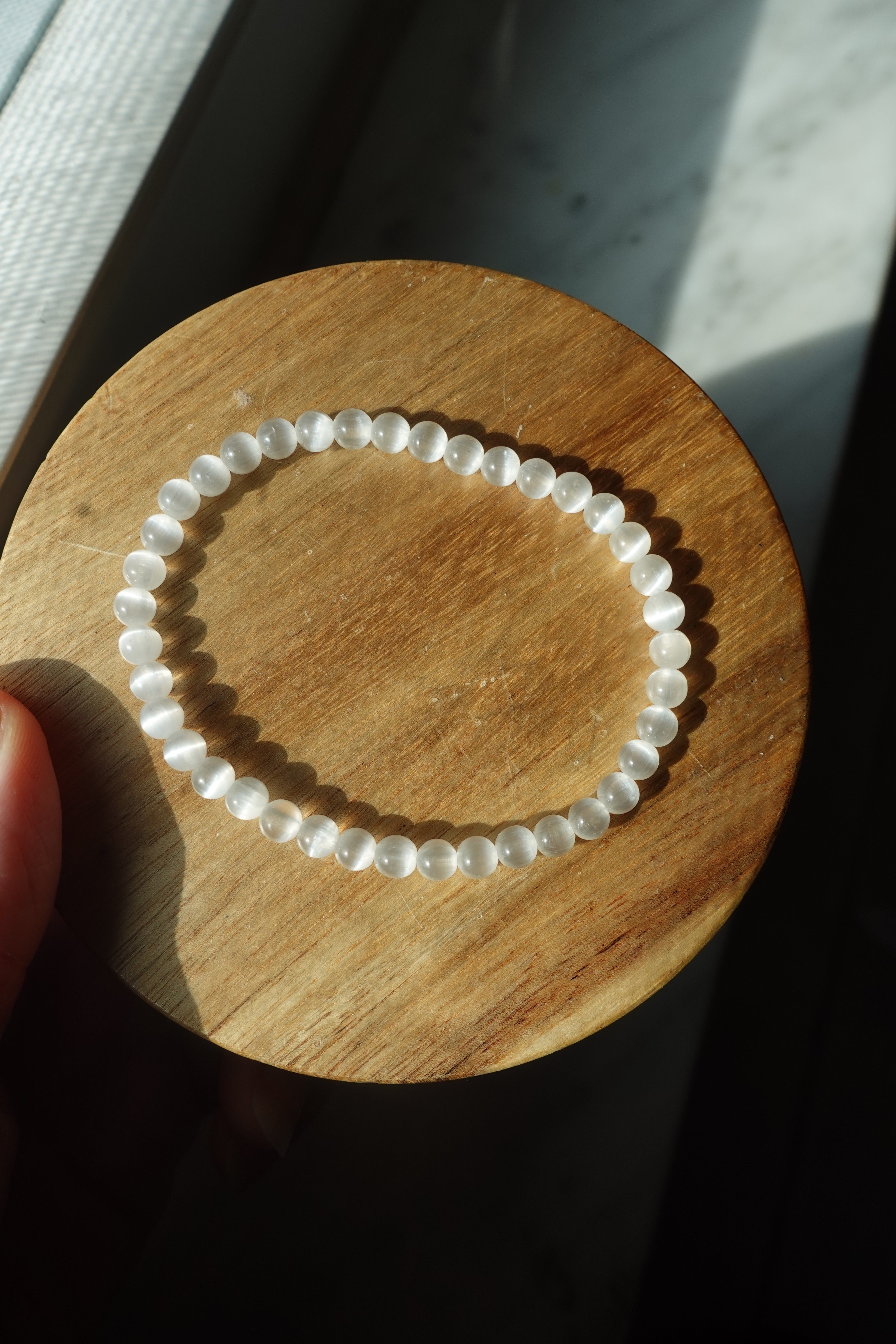 Selenite 4mm Bracelet