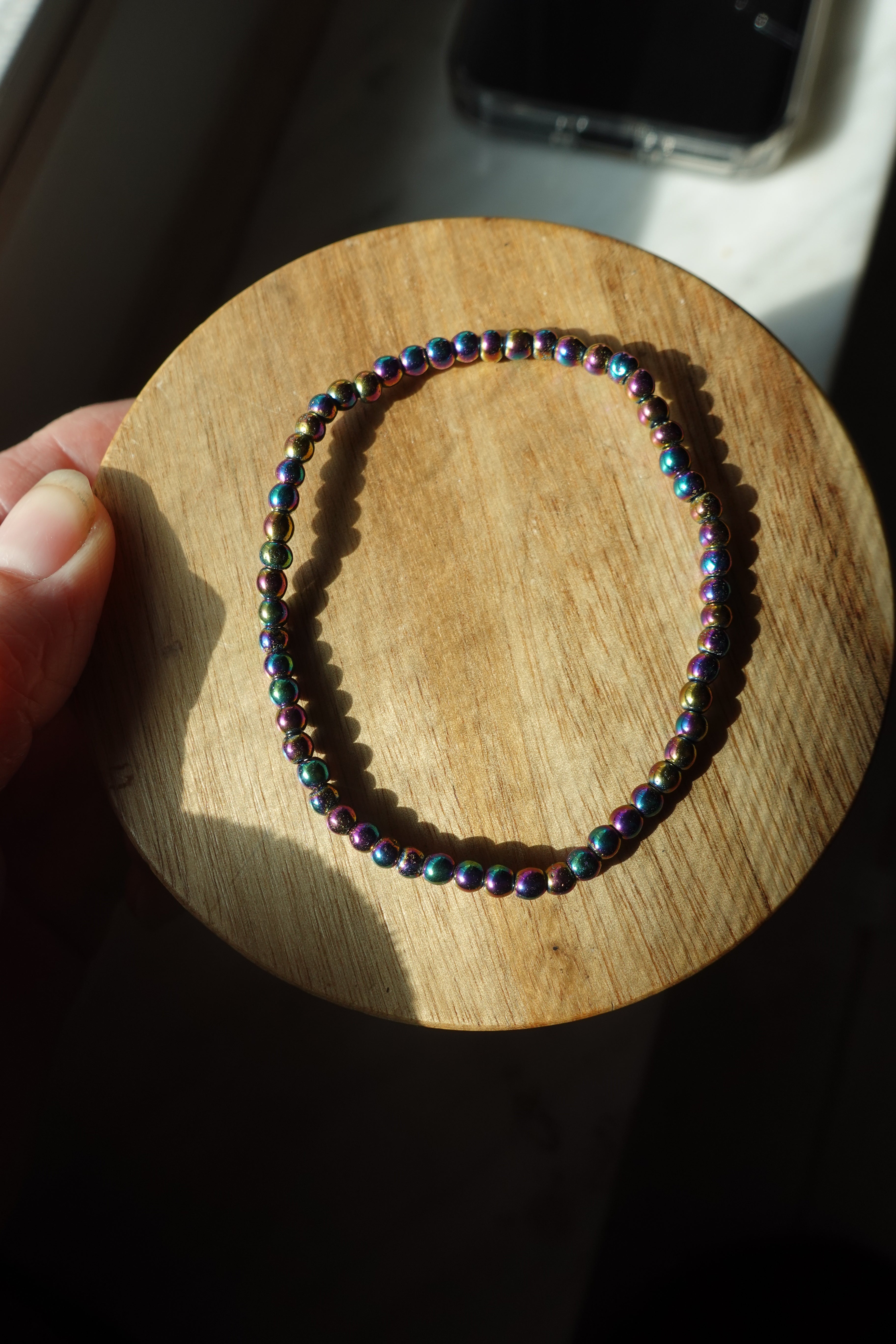 Hematite Rainbow 4mm Bracelet