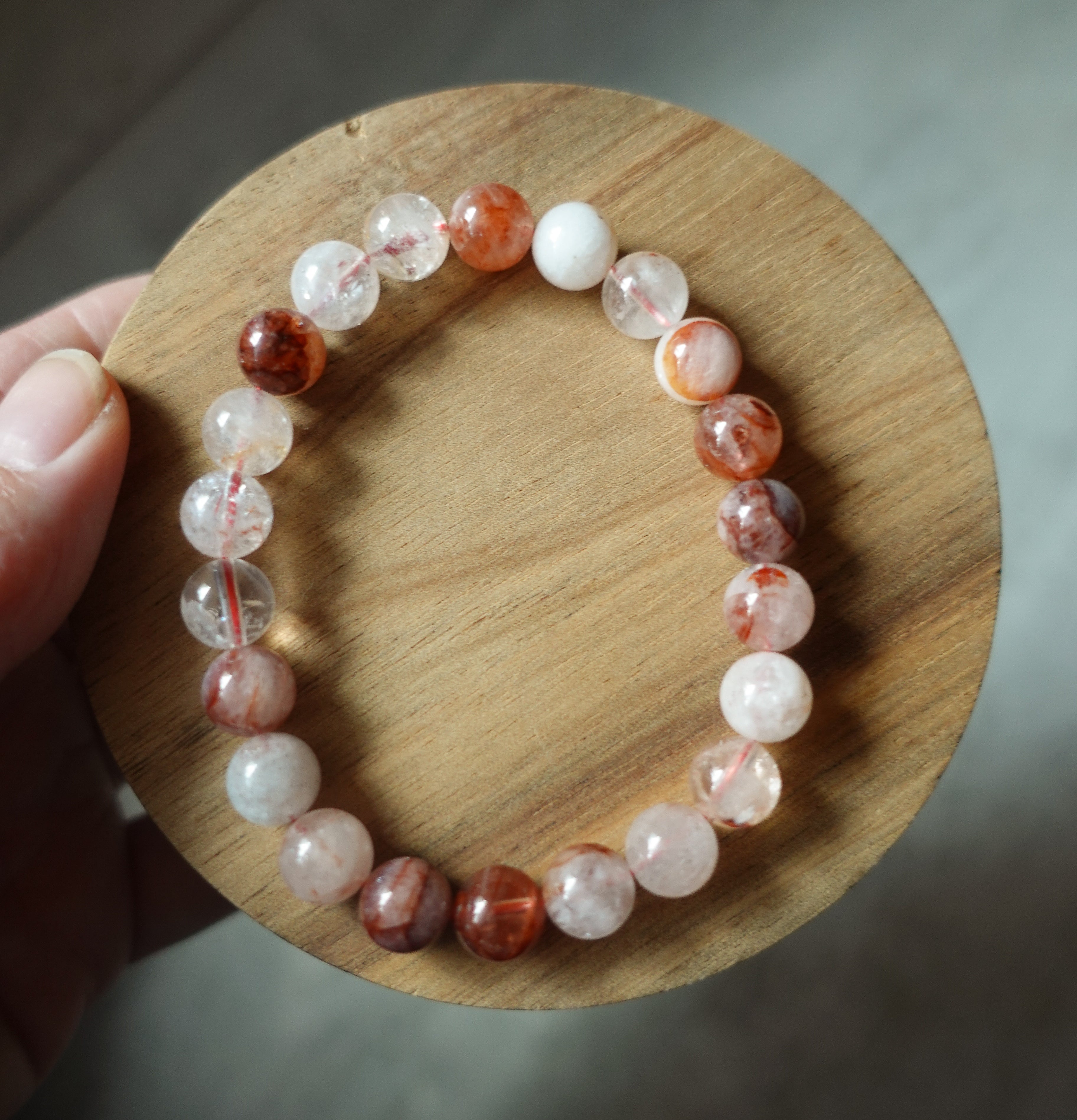 Pink Hematoid Calcite 6mm Bracelet