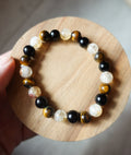 Tigers Eye, Citrine, Black Tourmaline 6mm Bracelet